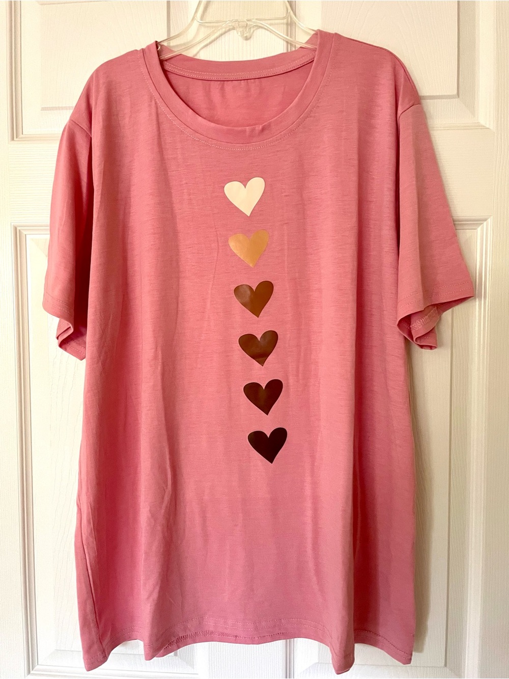 🤍 SHEIN Neutral Heart-Stack Graphic Tee | Drop Shoulder T-Shirt